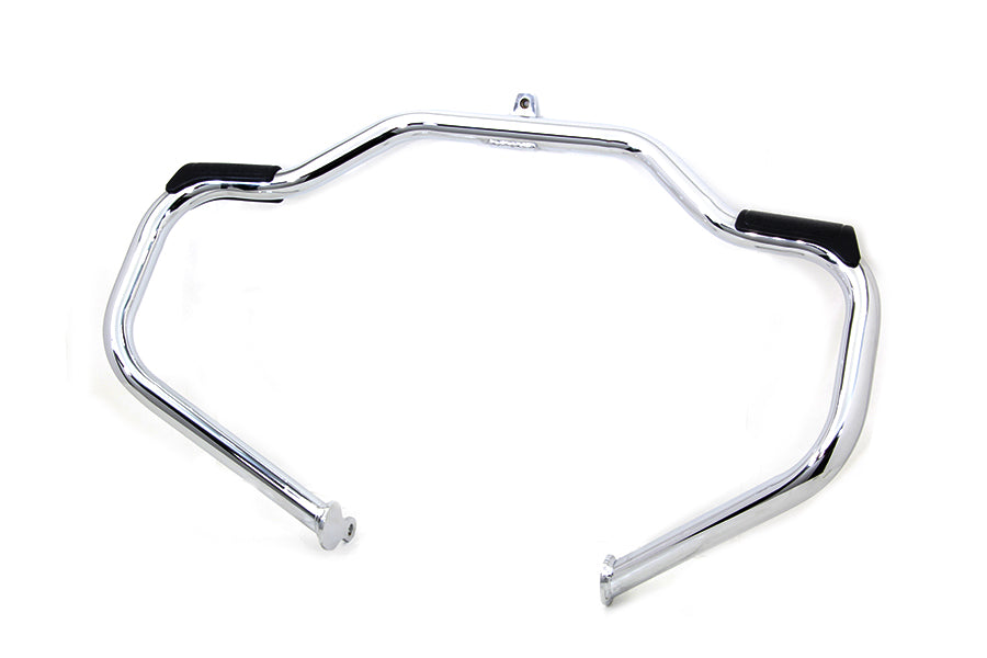 V-Twin Chrome Front Engine Bar with Footpeg Pads for Harley Davidson FLT Models