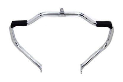 V-Twin Chrome Front Engine Bar with Footpeg Pads for Harley Davidson FLT Models