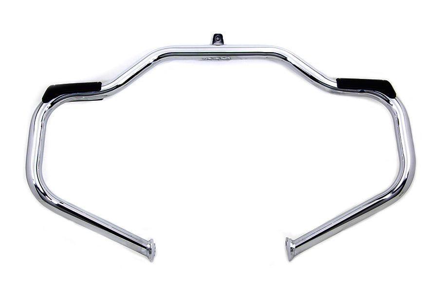 V-Twin Chrome Front Engine Bar with Footpeg Pads for Harley Davidson FLT Models