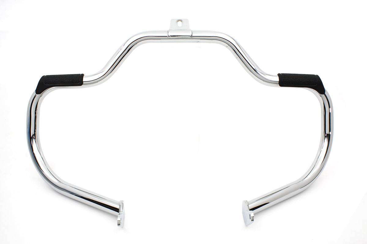 V-Twin Chrome Front Engine Bar with Footpeg Pads for Harley Davidson FLST (2000-2009)