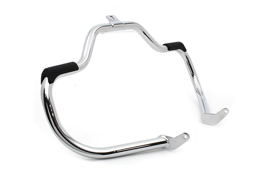 V-Twin Chrome Front Engine Bar with Footpeg Pads for Harley Davidson FLST (2000-2009)