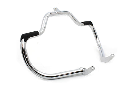 V-Twin Chrome Front Engine Bar with Footpeg Pads for Harley Davidson FLST (2000-2009)