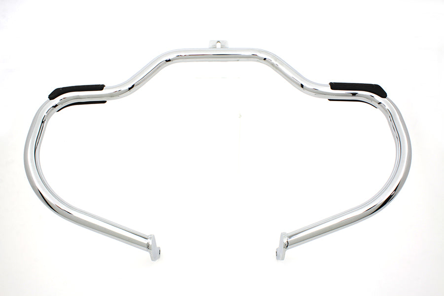 V-Twin Chrome Front Engine Bar with Footpeg Pads for Harley Davidson FLST (2000-2009)