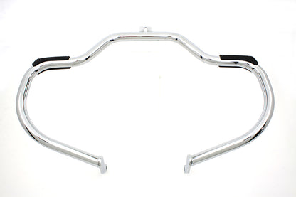 V-Twin Chrome Front Engine Bar with Footpeg Pads for Harley Davidson FLST (2000-2009)