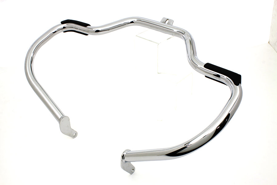 V-Twin Chrome Front Engine Bar with Footpeg Pads for Harley Davidson FLST (2000-2009)