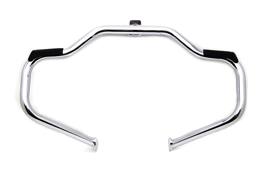 V-Twin Chrome Front Engine Bar with Footpeg Pads for Harley Davidson FLT (1997-2006)