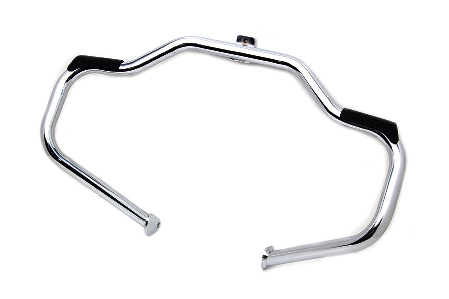 V-Twin Chrome Front Engine Bar with Footpeg Pads for Harley Davidson FLT (1997-2006)