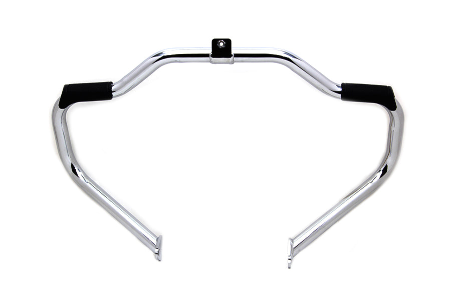 V-Twin Chrome Front Engine Bar with Footpeg Pads for Harley Davidson FLT (1997-2006)