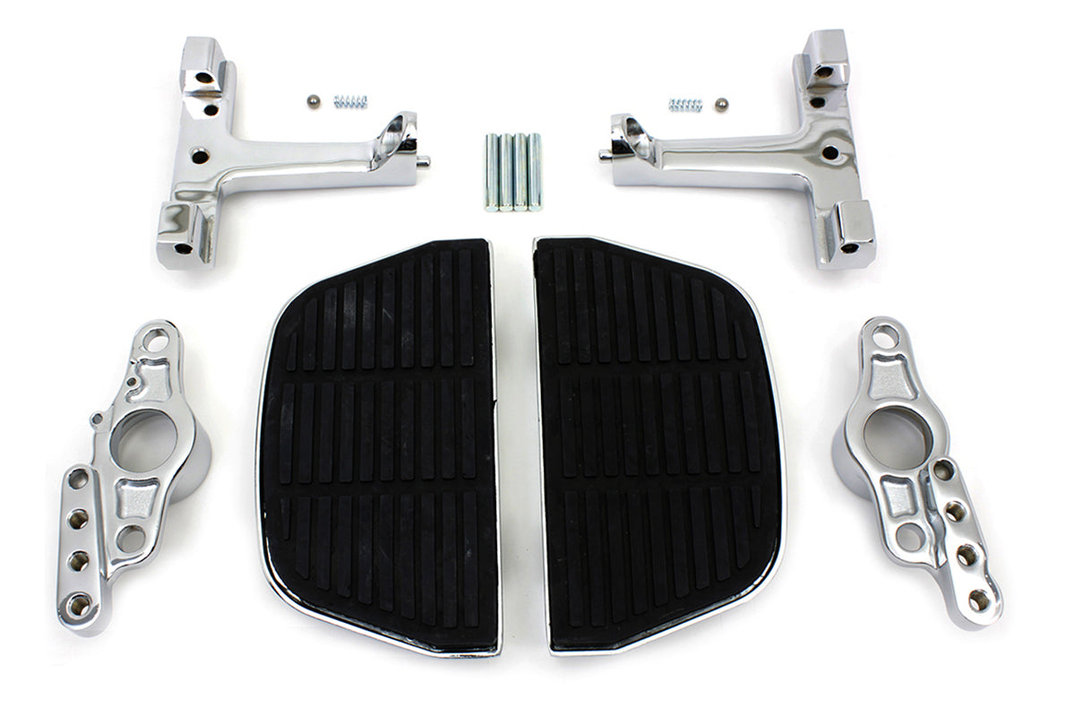 V-Twin Passenger Footboard Set with Swingarm Mount Kit for Harley Davidson FLT (2007-2008)