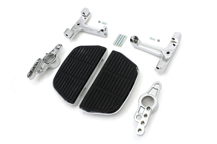 V-Twin Passenger Footboard Set with Swingarm Mount Kit for Harley Davidson FLT (2007-2008)