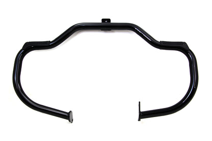 V-Twin Black Front Engine Bar with Footpeg Pads for Harley Davidson FLST (1986-1995)