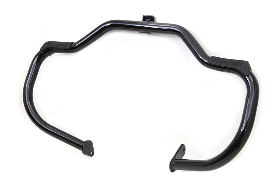V-Twin Black Front Engine Bar with Footpeg Pads for Harley Davidson FLST (1986-1995)