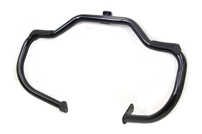 V-Twin Black Front Engine Bar with Footpeg Pads for Harley Davidson FLST (1986-1995)
