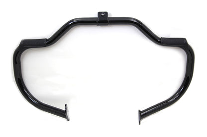 V-Twin Black Front Engine Bar with Footpeg Pads for Harley Davidson FLST (1986-1995)