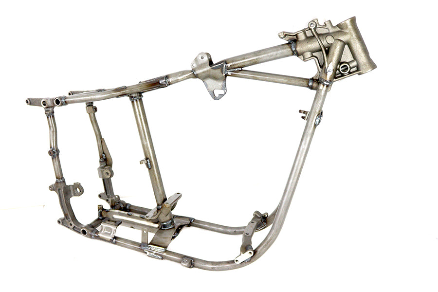 V-Twin Replica Swingarm Frame for Harley Davidson FL (1965-1974) with Forged Mounts and 12-Volt Battery Box Compatibility