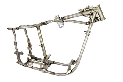 V-Twin Replica Swingarm Frame for Harley Davidson FL (1965-1974) with Forged Mounts and 12-Volt Battery Box Compatibility