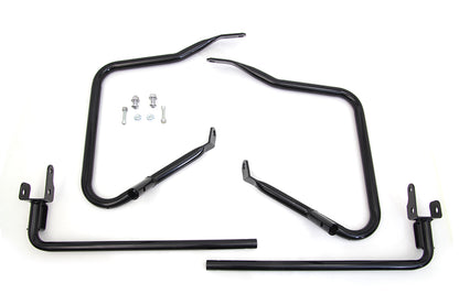 V-Twin Black Rear Engine Bar Set for Harley Davidson FLH Models Part 21028B
