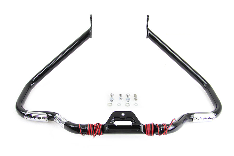 V-Twin Black Front Turn Signal Highway Bar for Harley Davidson FLST & FXST