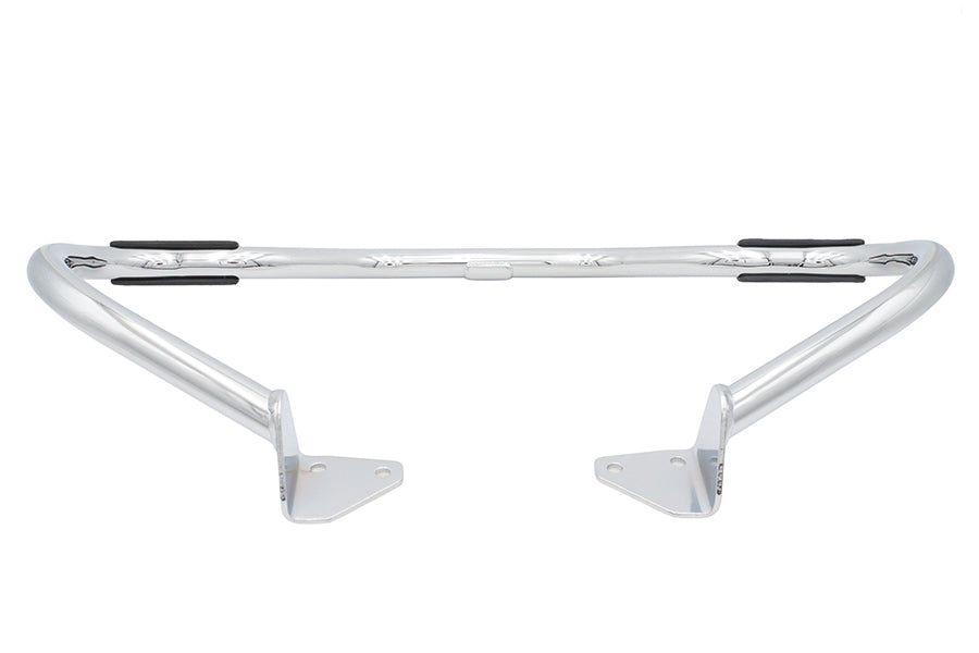 V-Twin Factory Sample Chrome Front Engine Bar with Footpeg Pads for Harley Davidson Models
