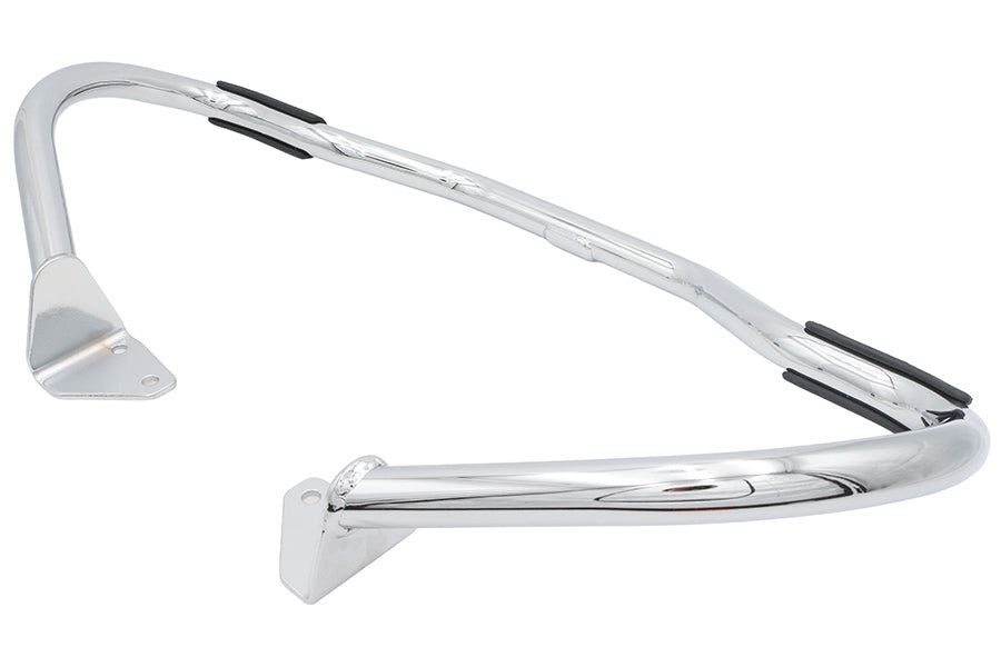 V-Twin Factory Sample Chrome Front Engine Bar with Footpeg Pads for Harley Davidson Models