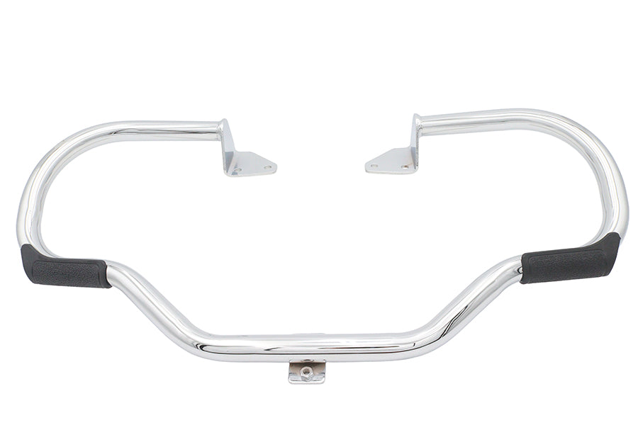 V-Twin Factory Sample Chrome Front Engine Bar with Footpeg Pads for Harley Davidson Models