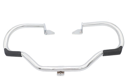 V-Twin Factory Sample Chrome Front Engine Bar with Footpeg Pads for Harley Davidson Models