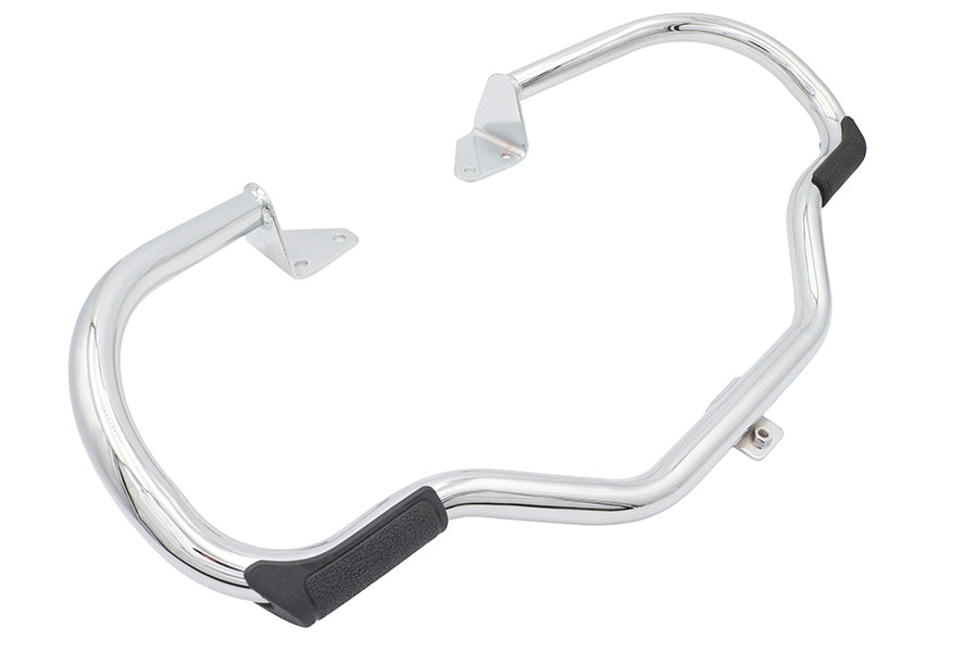 V-Twin Factory Sample Chrome Front Engine Bar with Footpeg Pads for Harley Davidson Models