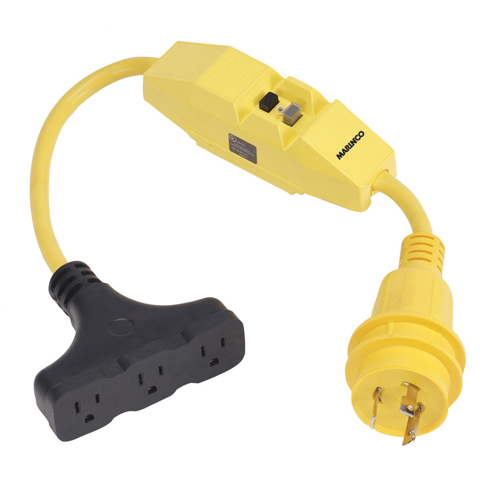 Marinco Dockside 30A to 15A Adapter with GFI – Outdoor Marine Power Connection