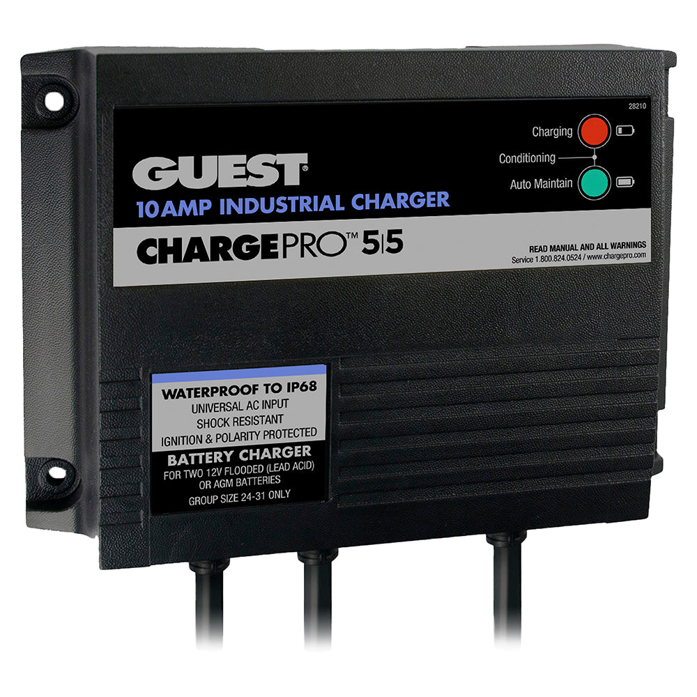 Guest 10 Amp 12/24V 2 Bank On-Board Battery Charger with 120V Input