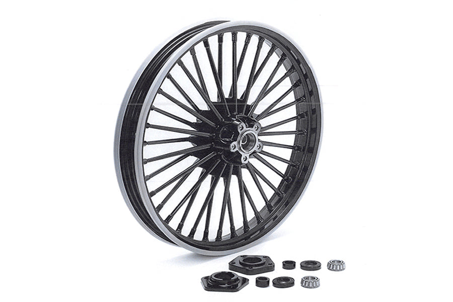 V-Twin 52-0001 21 inch x 2.15 inch Duro 36 Fat Spoke Matte Black Wheel for Harley Davidson FXST