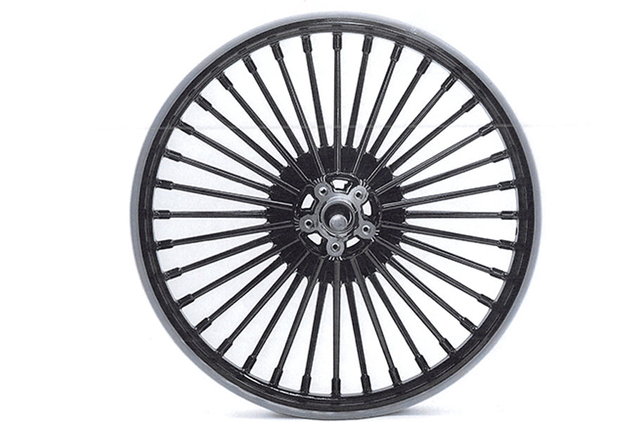 V-Twin 52-0001 21 inch x 2.15 inch Duro 36 Fat Spoke Matte Black Wheel for Harley Davidson FXST
