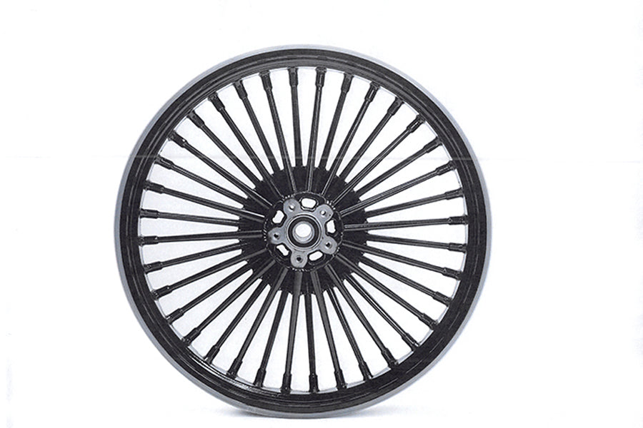 V-Twin Front 21 Inch x 3.15 Inch Duro 36 Fat Spoke Matte Black Wheel for Harley Davidson FLT