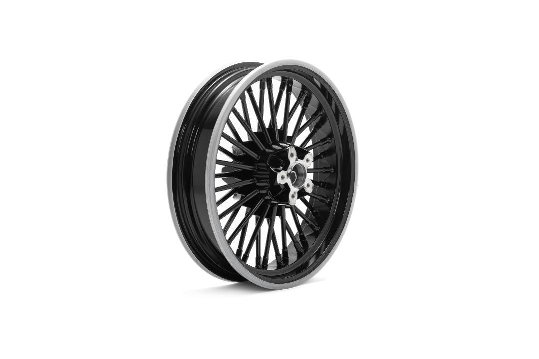 Duro 52-0012 16 Inch x 3.5 Inch Fat Spoke Matte Black Wheel for Harley Davidson FL
