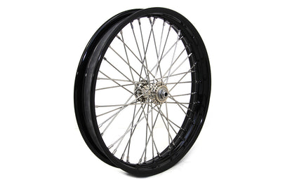 V-Twin 18 Inch x 2.15 Inch WR Front Spool Wheel Black for Harley Davidson WR