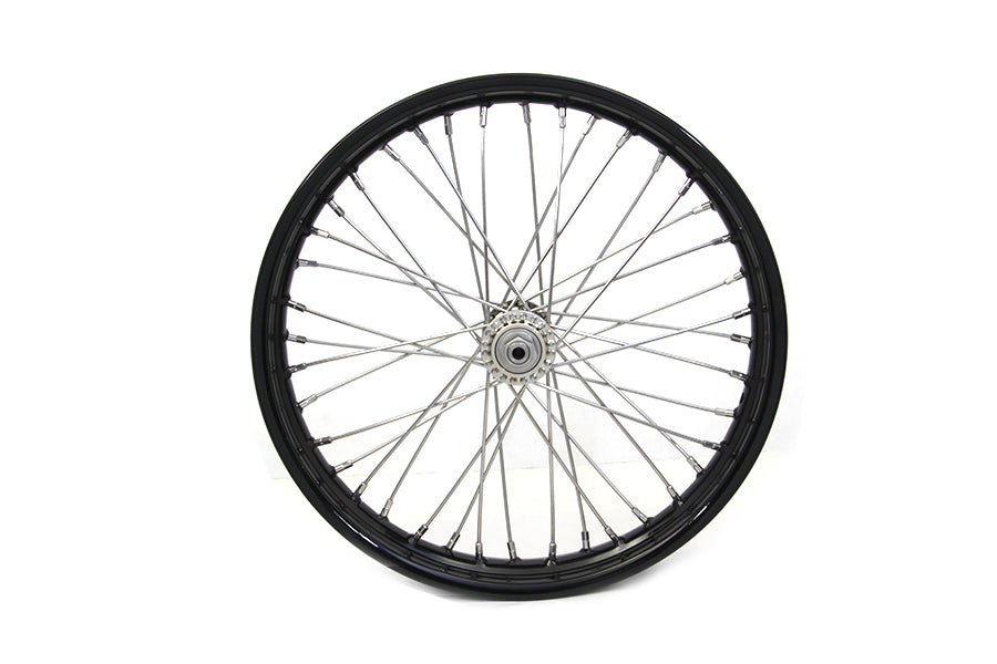 V-Twin 18 Inch x 2.15 Inch WR Front Spool Wheel Black for Harley Davidson WR