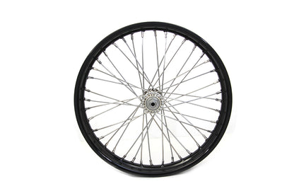 V-Twin 18 Inch x 2.15 Inch WR Front Spool Wheel Black for Harley Davidson WR