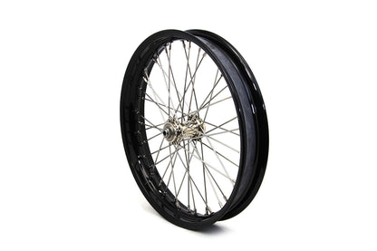 V-Twin 18 Inch x 2.15 Inch WR Front Spool Wheel Black for Harley Davidson WR