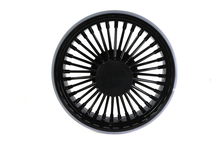 V-Twin Front 16 Inch x 3.5 Inch Duro 36 Fat Spoke Matte Black Wheel for Harley Davidson FLT Models