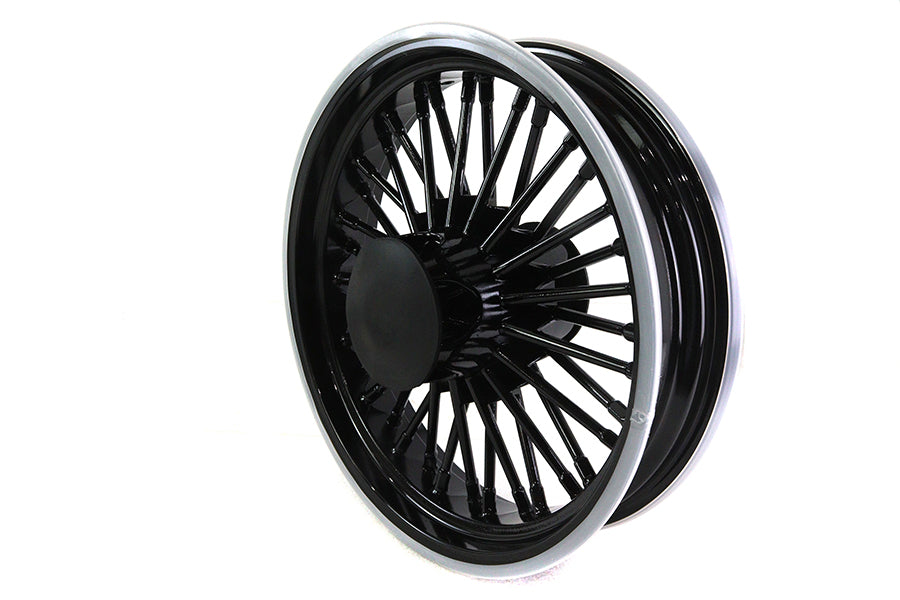 V-Twin Front 16 Inch x 3.5 Inch Duro 36 Fat Spoke Matte Black Wheel for Harley Davidson FLT Models