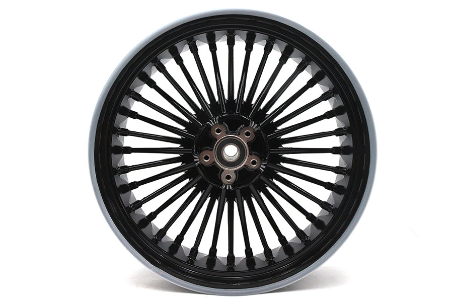 Duro 36 Fat Spoke Rear Wheel for Harley Davidson FLHT - 18 Inch x 5.5 Inch Gloss Black, Part No. HS-RW-C366-BLA