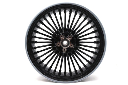 Duro 36 Fat Spoke Rear Wheel for Harley Davidson FLHT - 18 Inch x 5.5 Inch Gloss Black, Part No. HS-RW-C366-BLA