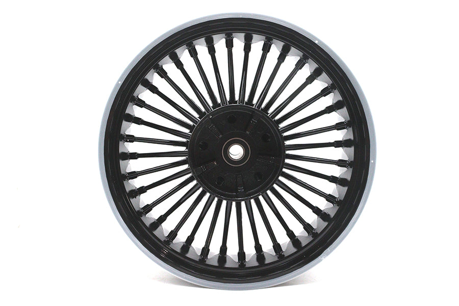 Duro 36 Fat Spoke Rear Wheel for Harley Davidson FLHT - 18 Inch x 5.5 Inch Gloss Black, Part No. HS-RW-C366-BLA