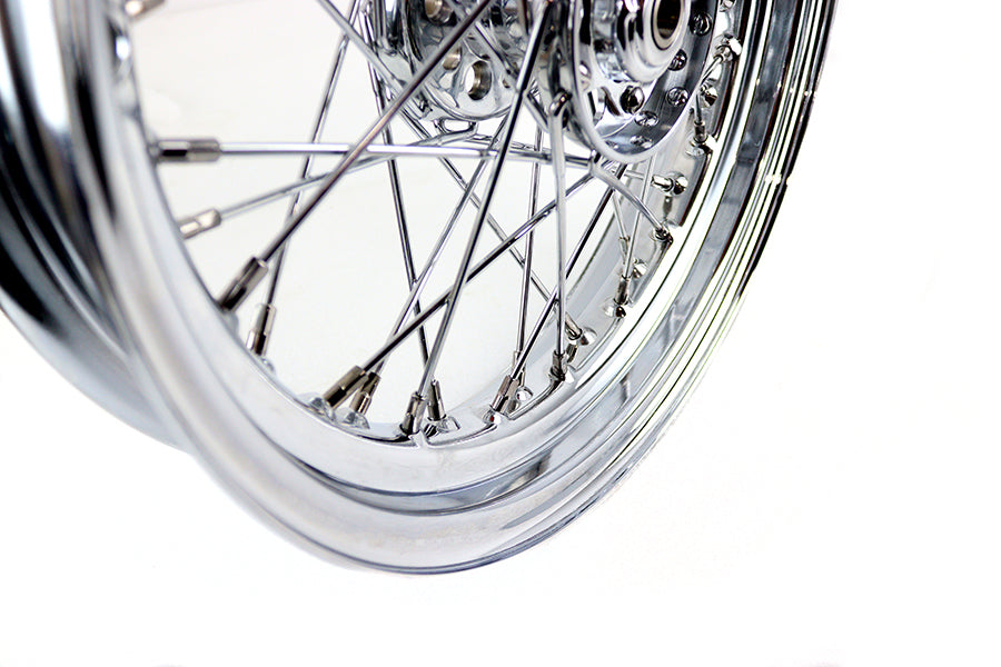 V-Twin 16 Inch x 3.00 Inch Replica F-H Star Hub Wheel Chrome - Fits Harley Davidson EL and FL (Part #19472)