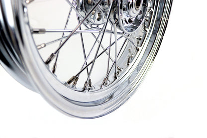 V-Twin 16 Inch x 3.00 Inch Replica F-H Star Hub Wheel Chrome - Fits Harley Davidson EL and FL (Part #19472)