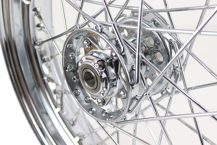 V-Twin 16 Inch x 3.00 Inch Replica F-H Star Hub Wheel Chrome - Fits Harley Davidson EL and FL (Part #19472)