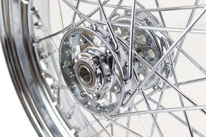 V-Twin 16 Inch x 3.00 Inch Replica F-H Star Hub Wheel Chrome - Fits Harley Davidson EL and FL (Part #19472)
