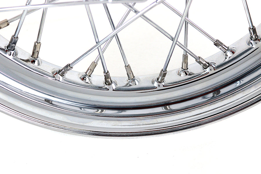 V-Twin 16 Inch x 3.00 Inch Replica F-H Star Hub Wheel Chrome - Fits Harley Davidson EL and FL (Part #19472)