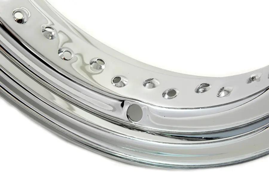 V-Twin 11207 16 Inch x 4.00 Inch Rear Drop Center Chrome Wheel Rim by V-Twin