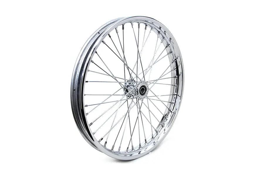 V-Twin 21 Inch x 1.85 Inch Front Spool Wheel - Chrome Finish for Harley Davidson Bikes by V-Twin