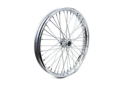 V-Twin 21 Inch x 1.85 Inch Front Spool Wheel - Chrome Finish for Harley Davidson Bikes by V-Twin